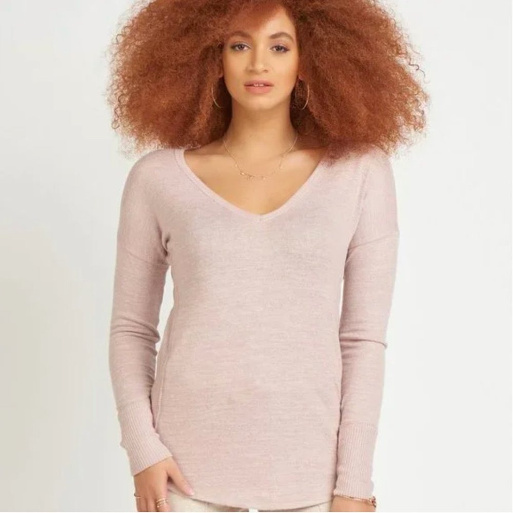 Abercrombie & Finch Soft A&F Cozy V-Neck Drop‎ Shoulder Shirt Size XXL Maroon